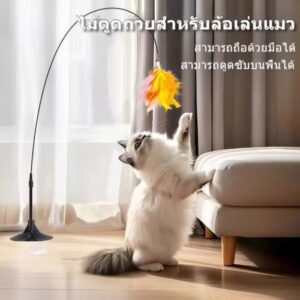 ไม้ล่อแมวพร้อมฐานดูดสูญญากาศ 🐱🪶